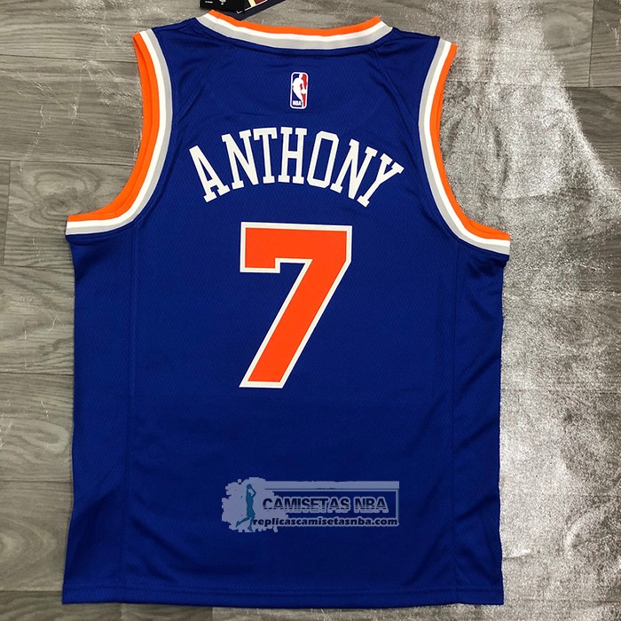 Camiseta New York Knicks Carmelo Anthony NO 7 Icon Azul